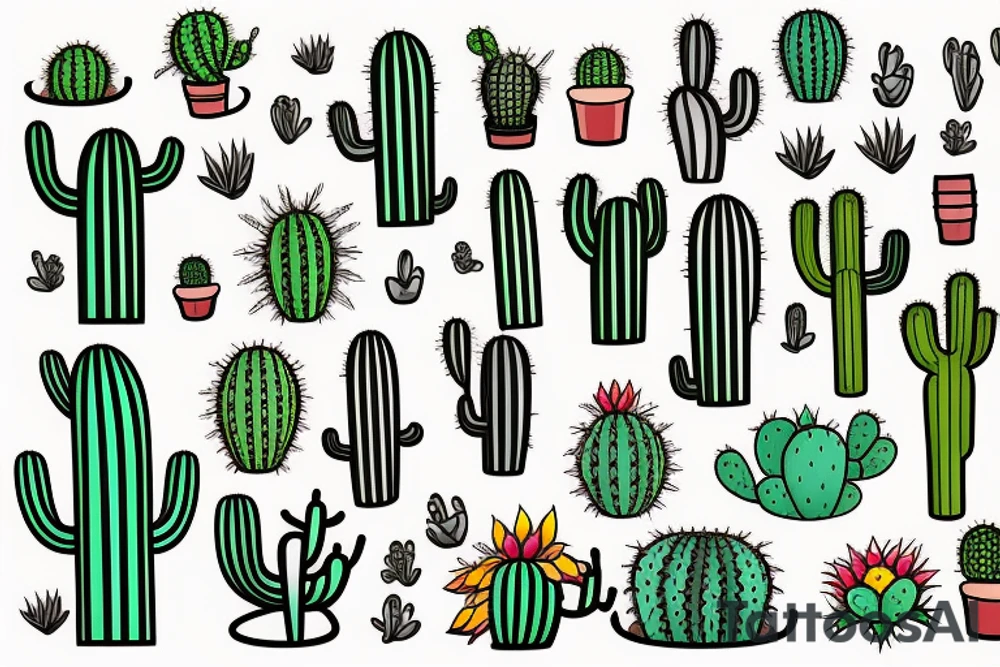 Cactus in Baja sunset tattoo idea