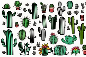 Cactus in Baja sunset tattoo idea