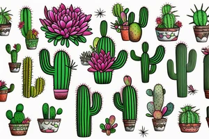 Cactus in Baja sunset tattoo idea