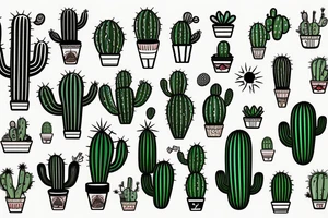 Cactus in Baja skyline tattoo idea