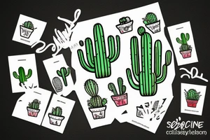 Cactus in Baja skyline tattoo idea