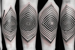 Geometric eye paleness style tattoo idea