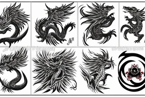 Azure Dragon of the East, the Vermilion Bird of the South, the White Tiger of the West, and the Black Tortoise tattoo idea