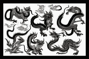 4 Chinese mythical creatures tattoo idea
