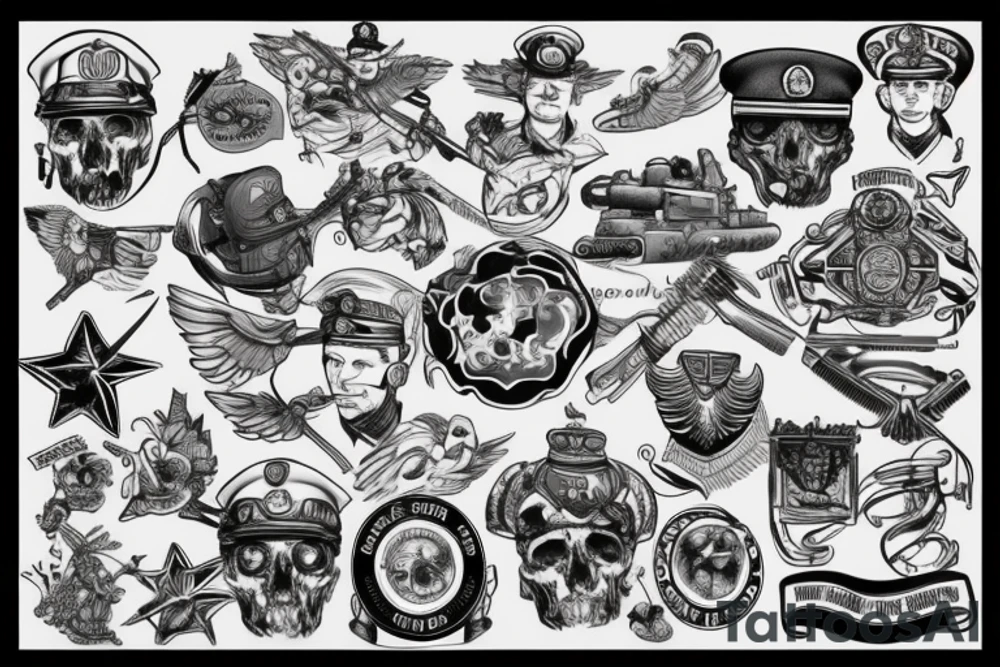Military full sleve tattoo idea
