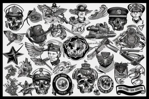 Military full sleve tattoo idea