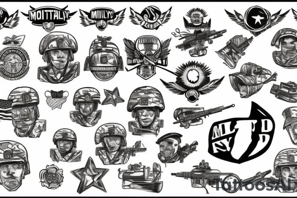 Military full sleve tattoo idea
