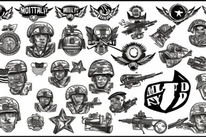 Military full sleve tattoo idea