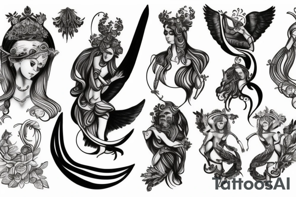 greek female gods tattoo idea