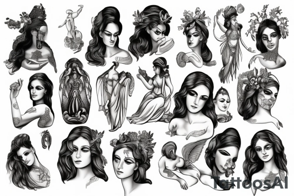 greek female gods tattoo idea