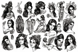 greek female gods tattoo idea