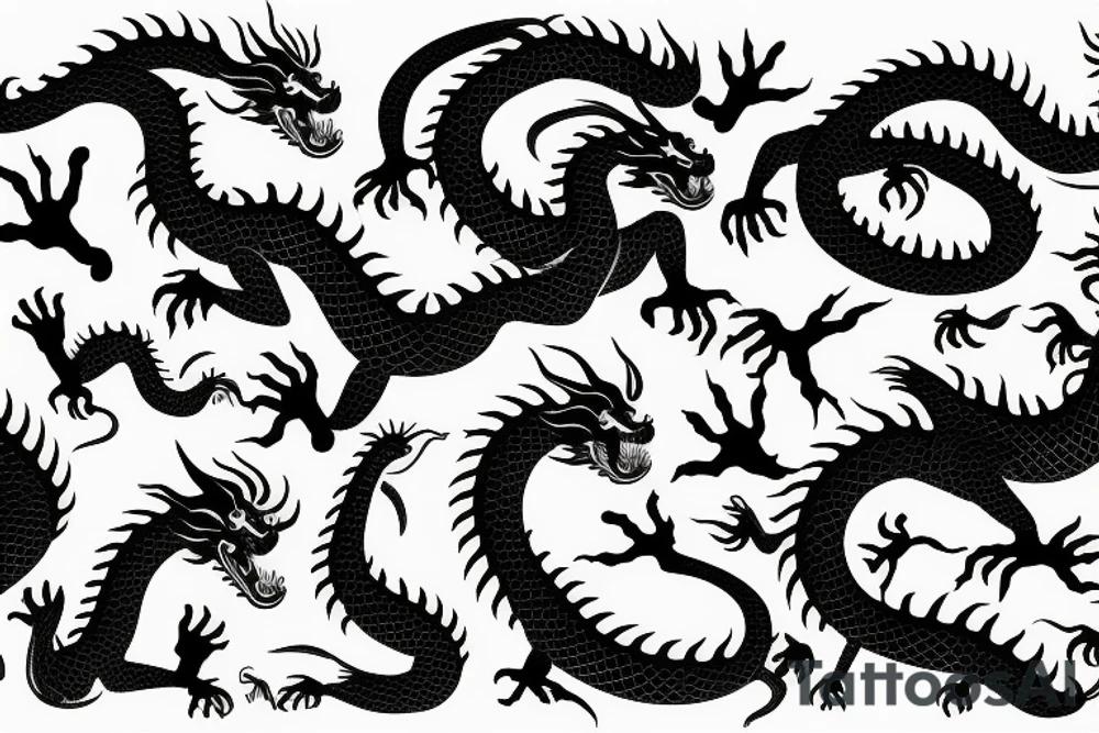 Just one, narrow chinesse dragon tattoo idea