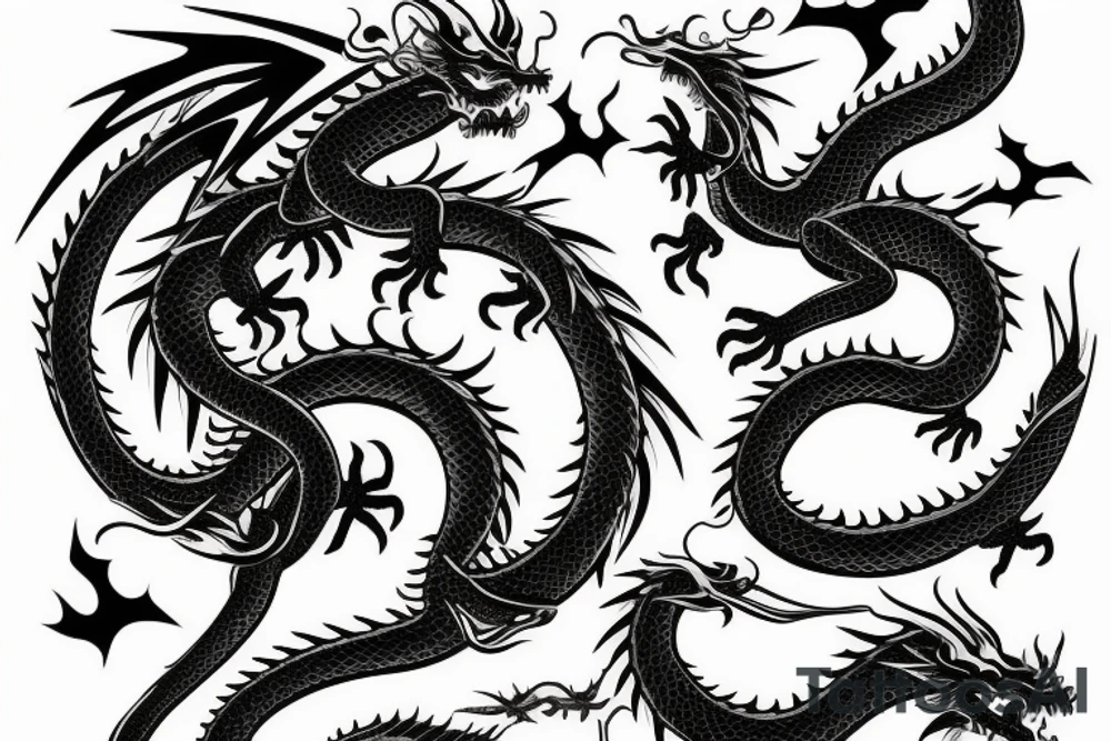 Just one, narrow chinesse dragon tattoo idea