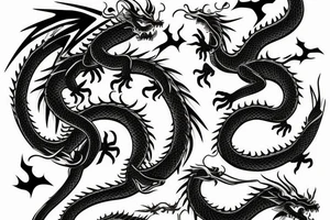 Just one, narrow chinesse dragon tattoo idea