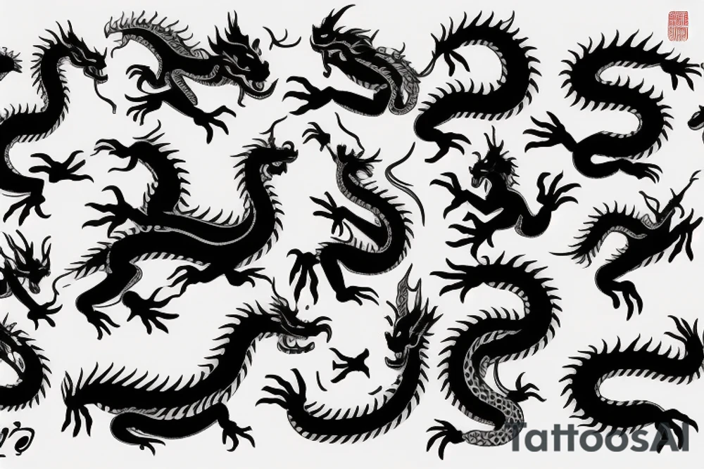 One narrow chinesse dragon tattoo idea