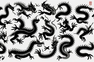 One narrow chinesse dragon tattoo idea
