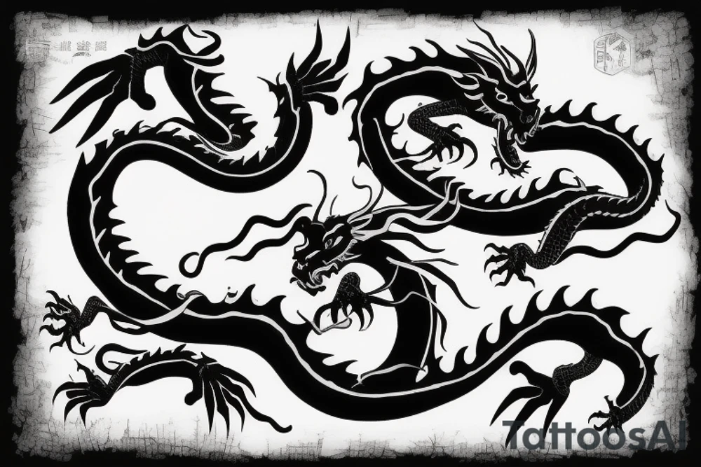 One narrow chinesse dragon tattoo idea