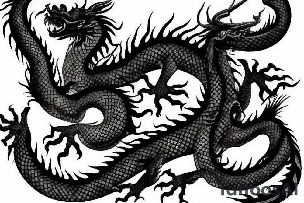 realistic chinesse dragon tattoo idea