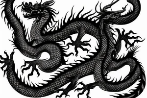 realistic chinesse dragon tattoo idea