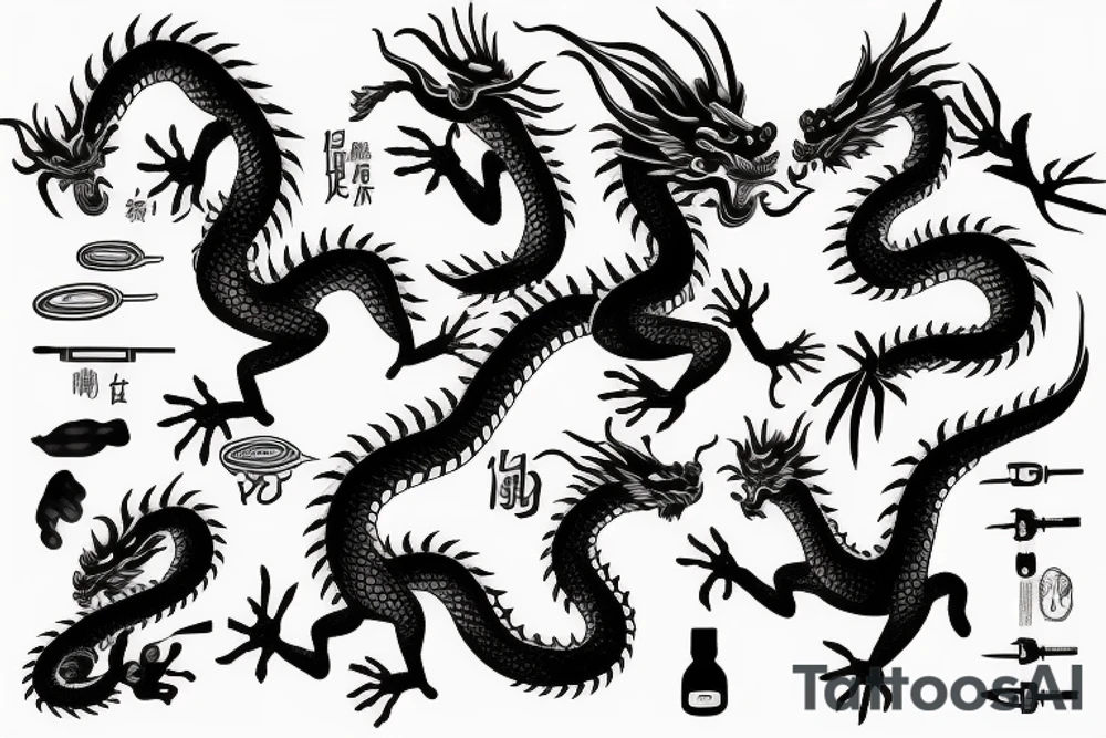 chinesse dragon art tattoo idea