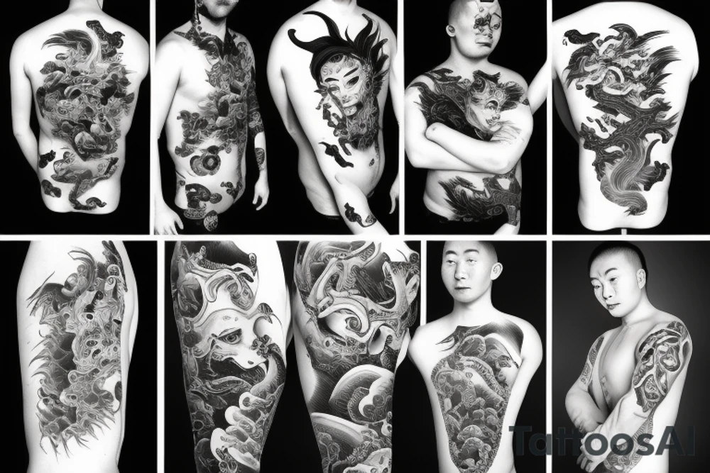 Just a body of a chinesse draong with no effetcs around it tattoo idea