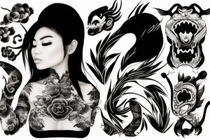 Just a body of a chinesse draong with no effetcs around it tattoo idea