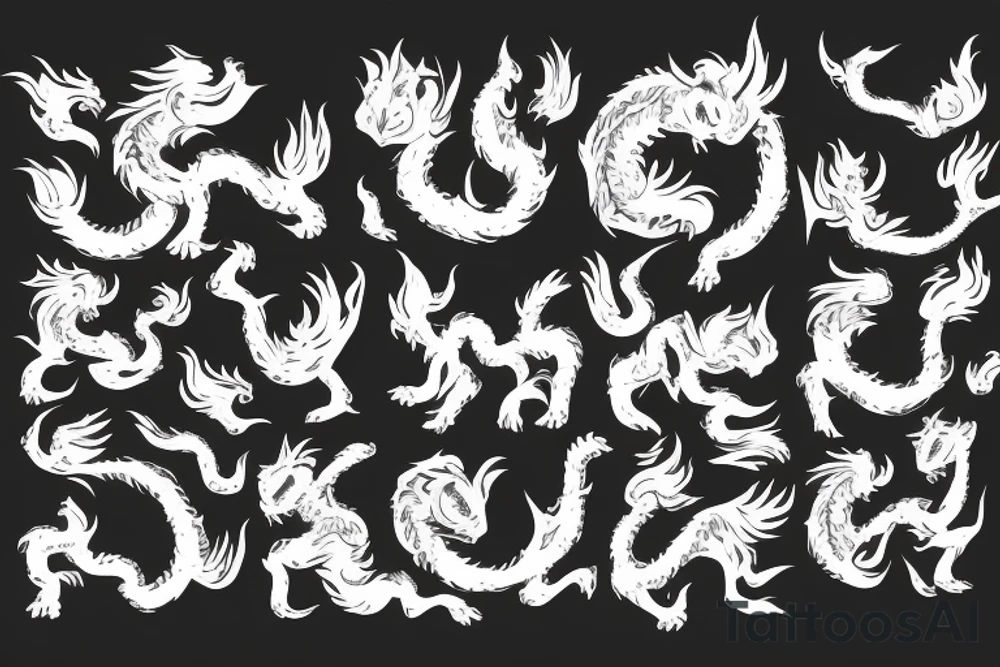 Just a body of a chinesse draong with no effetcs around it tattoo idea