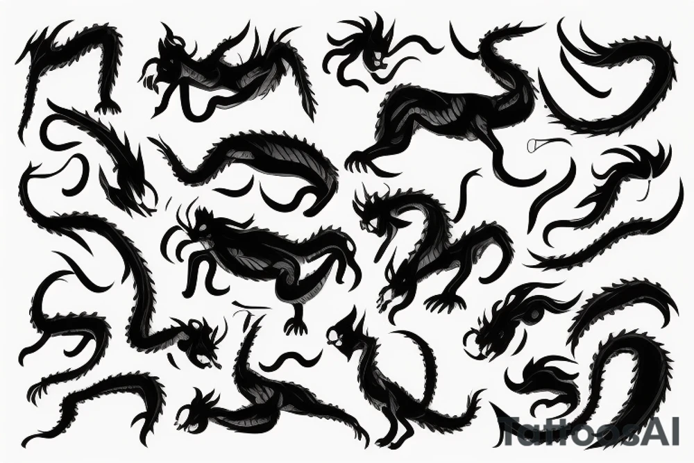 Just a body of a chinesse draong with no effetcs around it tattoo idea