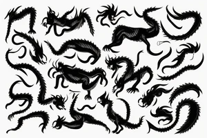 Just a body of a chinesse draong with no effetcs around it tattoo idea