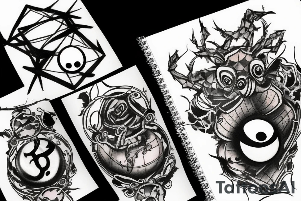 8 ball spider tattoo idea