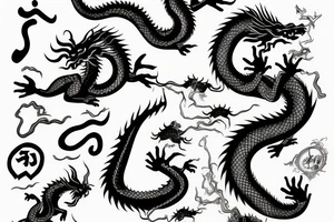 chinesse dragon  drawn tattoo idea