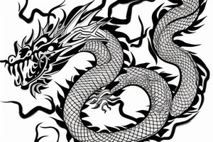 chinesse dragon  drawn tattoo idea