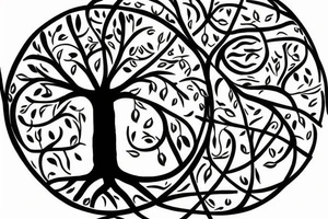 Tree of life with a cross tattoo idea