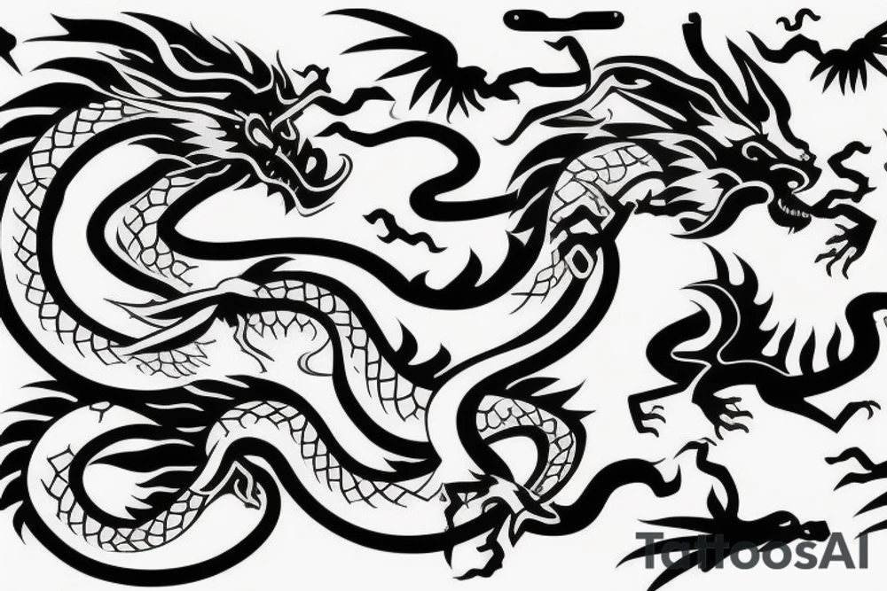 single chinesse dragon tattoo idea