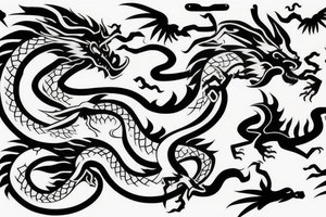 single chinesse dragon tattoo idea