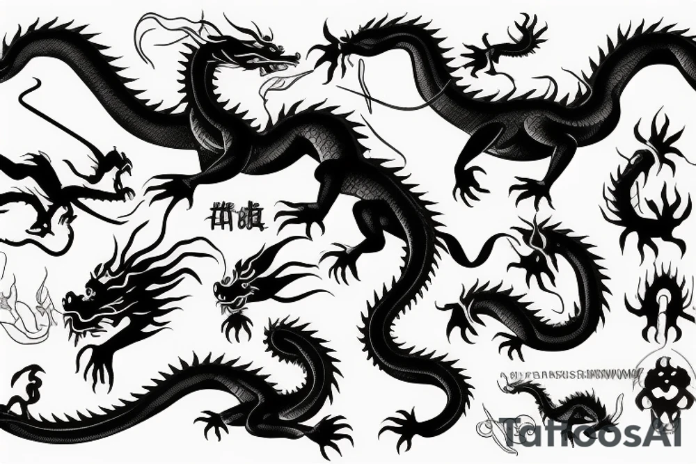 single chinesse dragon tattoo idea