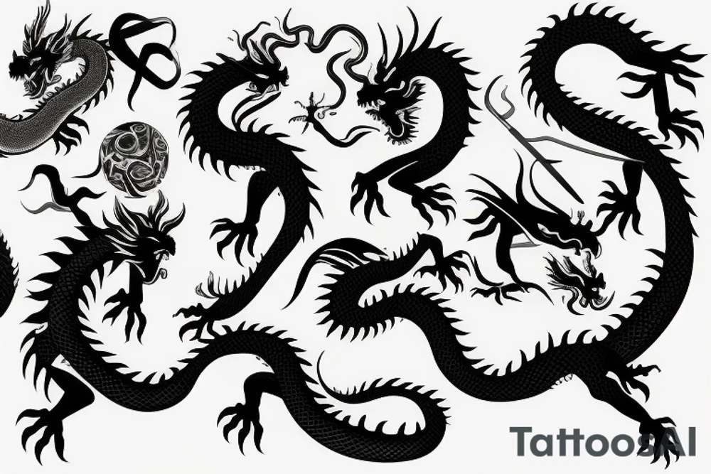single chinesse dragon tattoo idea
