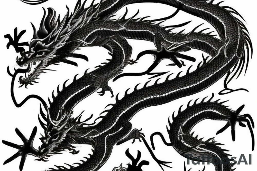 single chinesse dragon tattoo idea