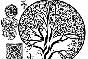 Tree of life with a cross tattoo idea