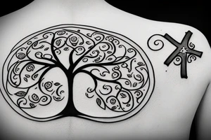 Tree of life with a cross tattoo idea