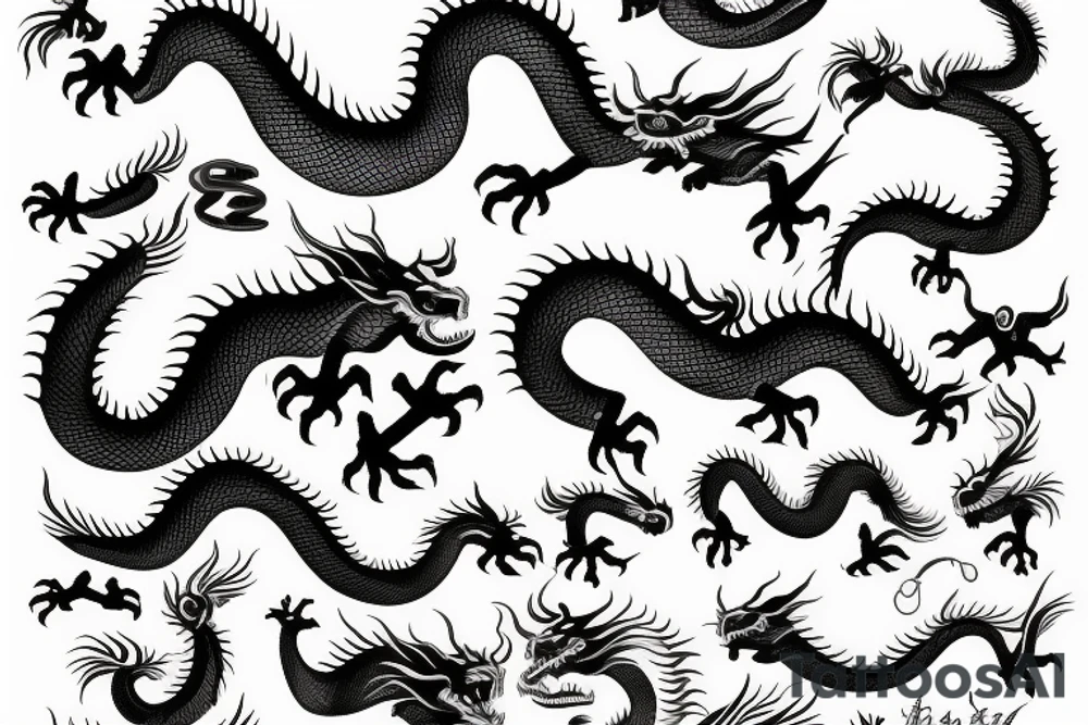 single chinesse dragon tattoo idea