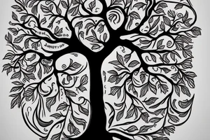 Tree with WLB and SGB carved into the bark tattoo idea