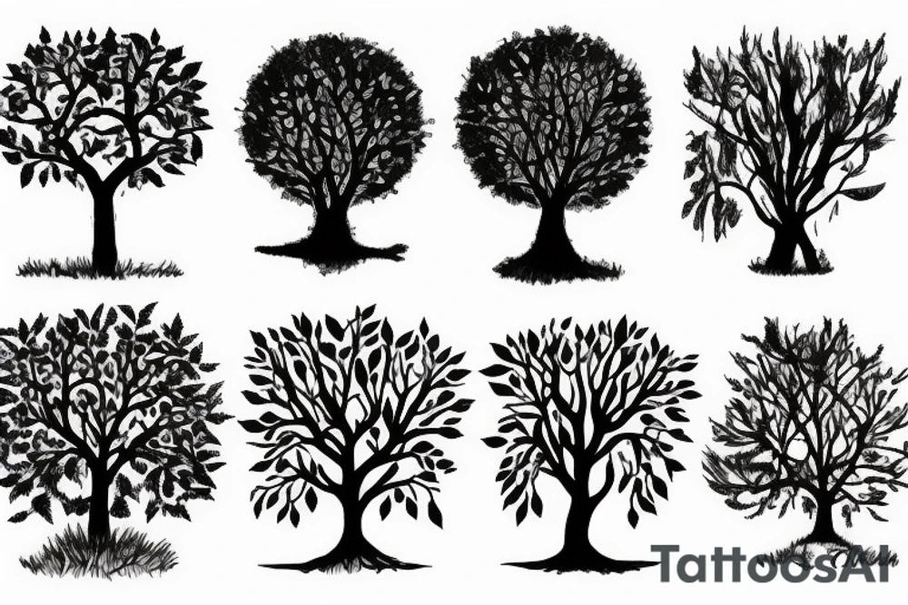 trees with WLD lettering tattoo idea