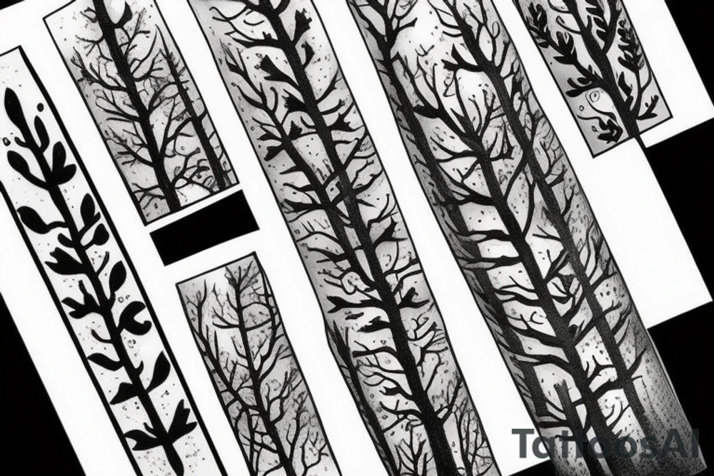 trees with WLD lettering tattoo idea