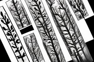 trees with WLD lettering tattoo idea