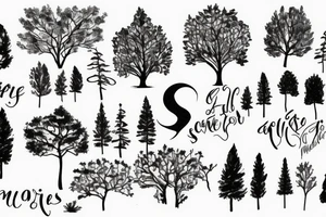 trees with WLD lettering tattoo idea
