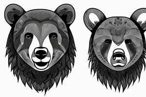 angry bear at California mountains tattoo idea