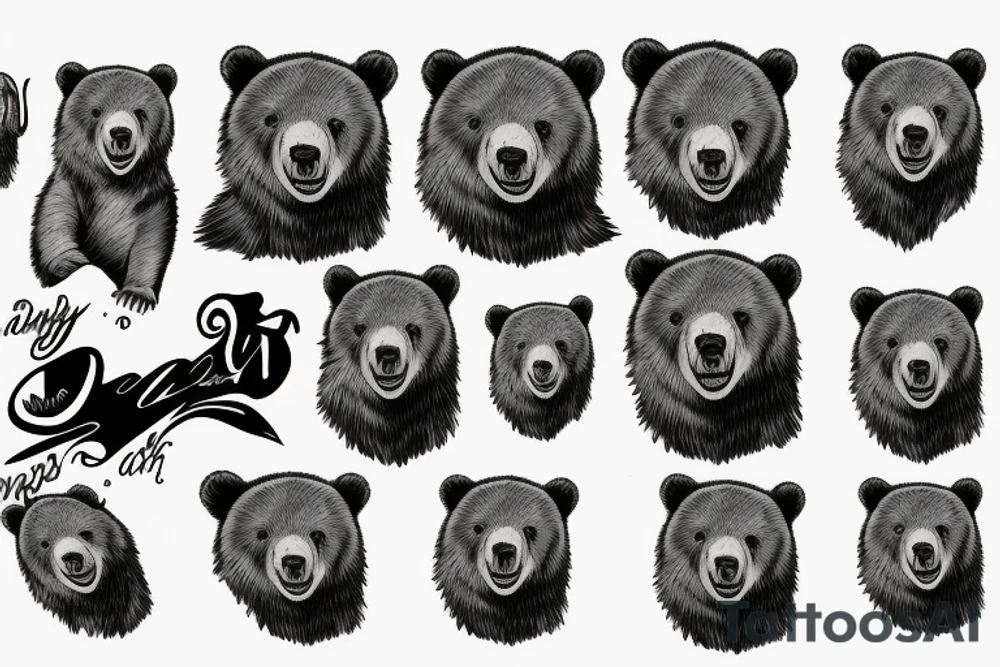 angry bear tattoo idea