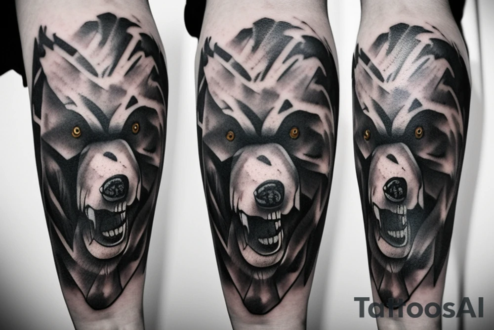 angry bear tattoo idea