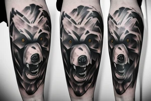 angry bear tattoo idea